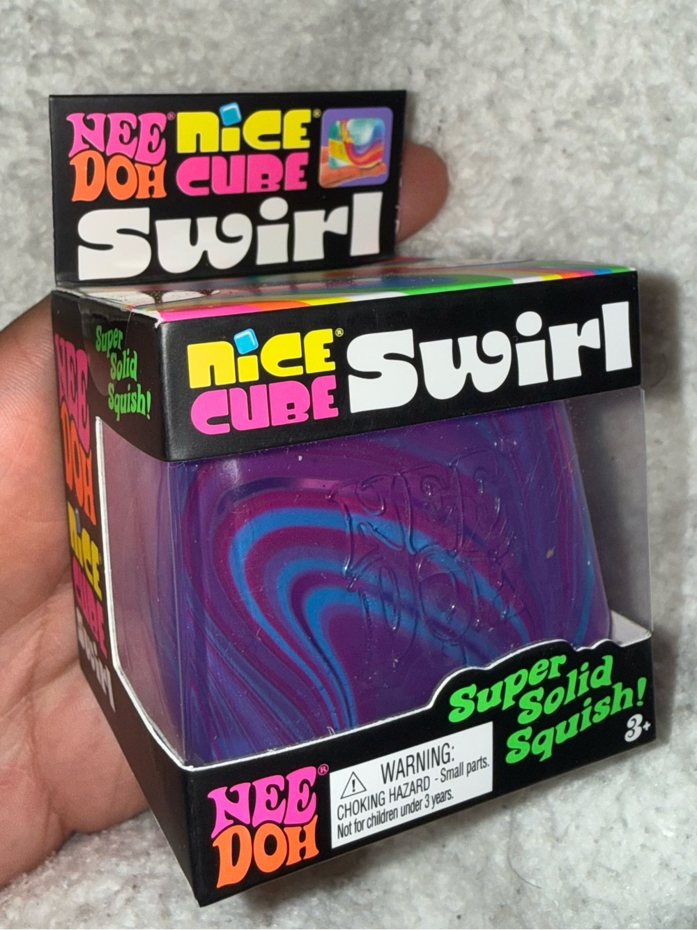 💜💙 RARE NeeDoh Nice Cube Swirl - Purple & Blue Kids Trading Toy